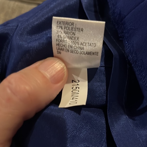 NWT TAHARI Royal Blue Sleeveless Dress With Ruffle  down Front and Belt … - Picture 12 of 13